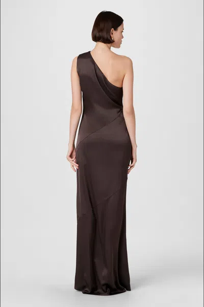 Toccin Callum One Shoulder Gown In Brown