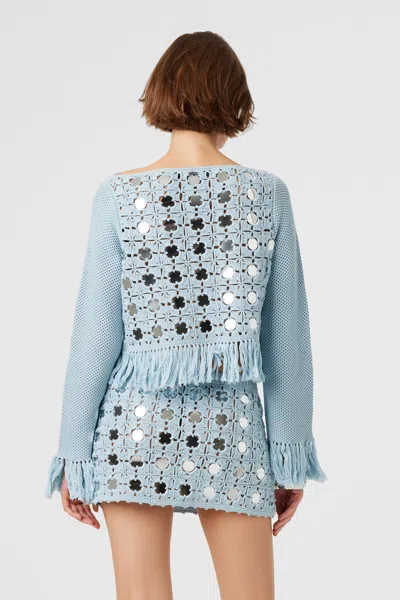 Toccin Camilla Crochet Mirror Top In Blue