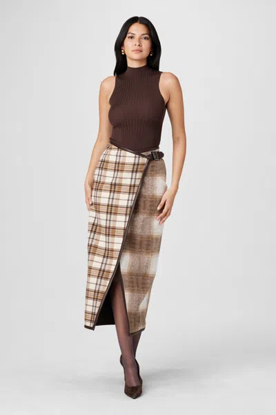 Toccin Casey Wrap Skirt In Butterscotch Multi In Brown