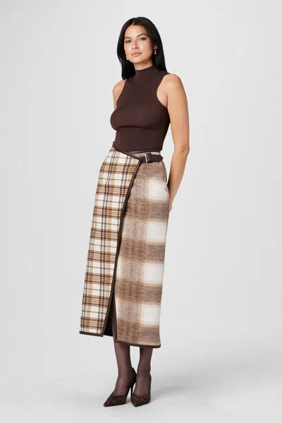 Toccin Casey Wrap Skirt In Butterscotch Multi In Brown