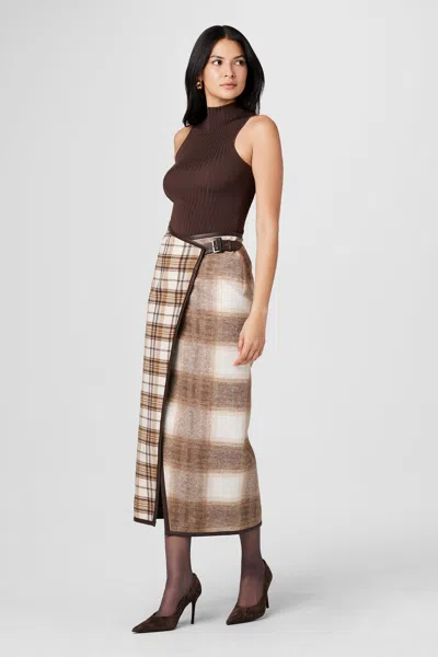 Toccin Casey Wrap Skirt In Butterscotch Multi In Brown
