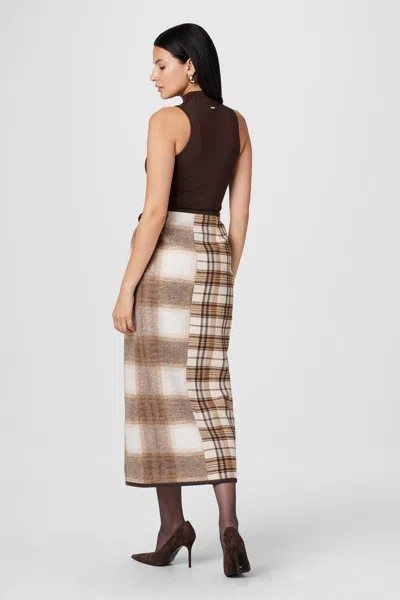 Toccin Casey Wrap Skirt In Butterscotch Multi In Brown