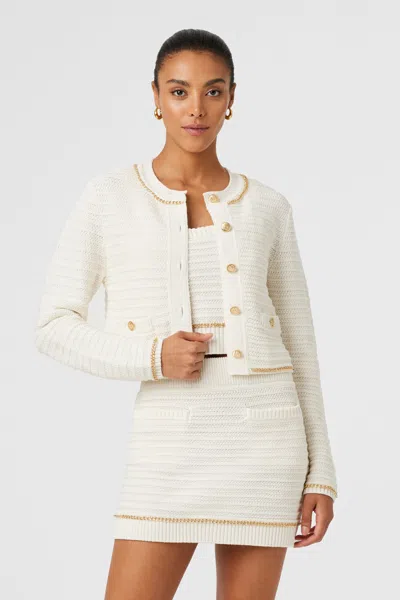 Toccin Cecilia Textured Knit Jacket In Neutral