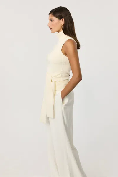 Toccin Celeste Sleeveless Turtle Neck Top In Neutral