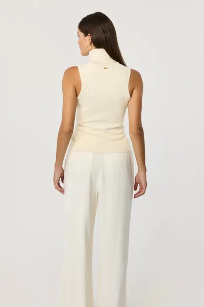 Toccin Celeste Sleeveless Turtle Neck Top In Neutral