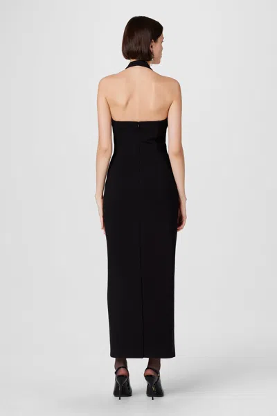 Toccin Davina Sculpted Halter Midi Dress In Jet In Black