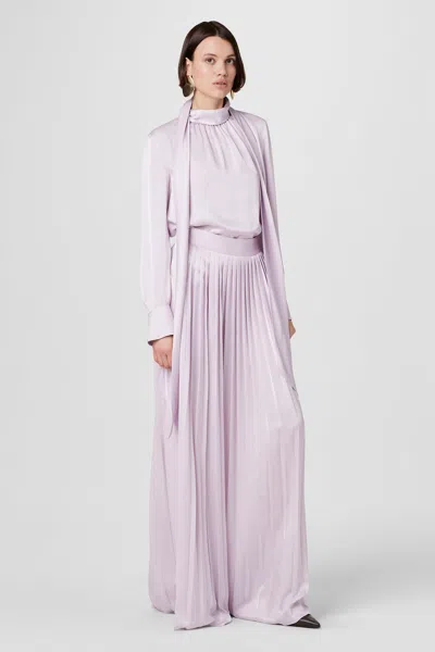 Toccin Dillon Pleated Maxi Skirt In Pink