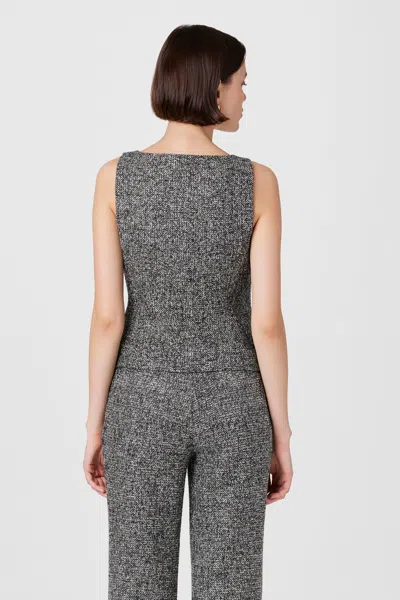 Toccin Georgia Tweed Vest Top In Charcoal Grey In Gray