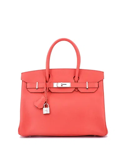 Pre-owned Pre-owned Hermes  Hermes Birkin 30 Handbag Pink Epsom With Palladium Hardware