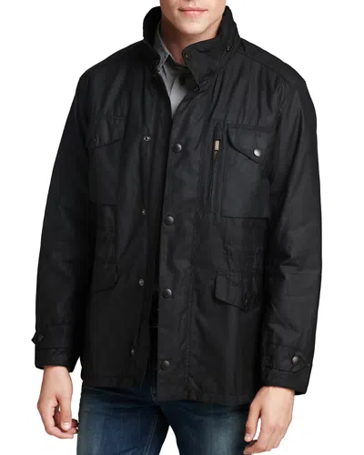 Barbour Winter Sapper Mens Wax Jacket In Black