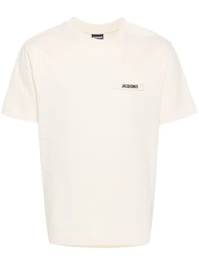 Jacquemus Le T-shirt Gros Grain Cotton T-shirt In Neutral