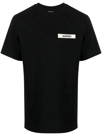 Jacquemus Logo-patch Cotton T-shirt In Black