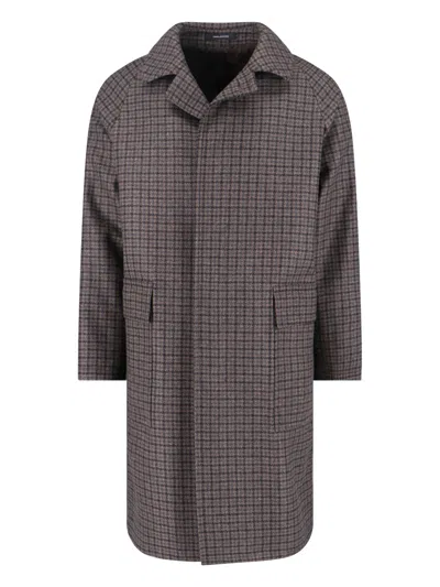 Tagliatore Houndstooth Pattern Jacket With Structured Collar And Flap Pockets In Gray