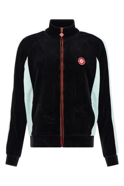 Casablanca High Collar Sweatshirt Featuring Contrast Panels In Black