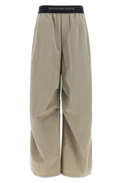 Alexander Wang Wide Leg Pants Featuring Elastic Waistband In Gray