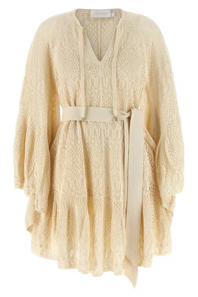Zimmermann 'coco Pointelle Lace' Dress In Neutral