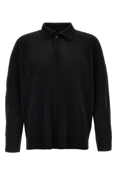 Issey Miyake Polo In Poliestere Nero  Uomo In Black
