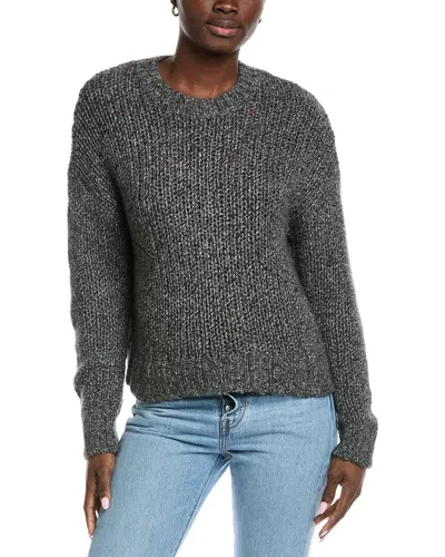 Autumn Cashmere Open Gauge Crew In Graphite In Gray