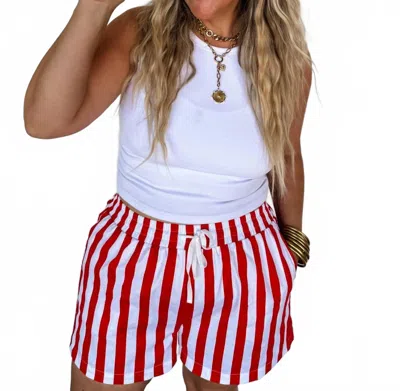 Blakeley American Cutie Striped Shorts In Multi In Red