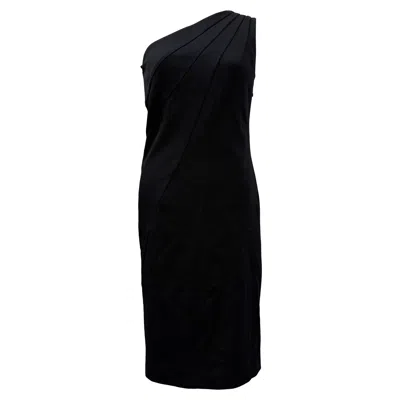 Diane Von Furstenberg One Shoulder Knee Length Dress In Black Polyester In Black