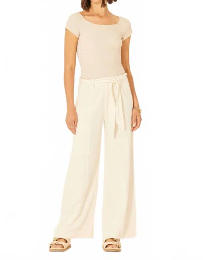 Bila77 Garnet Tie Front Pant In Whisper White In White