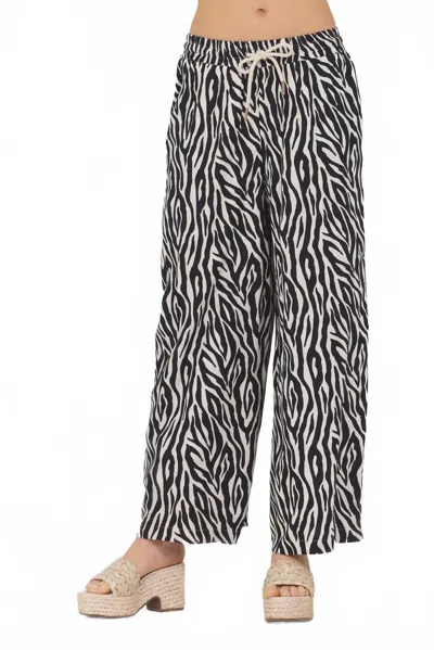 Melrose Animal Print Wide Leg Pants In Savanna Print In Multi