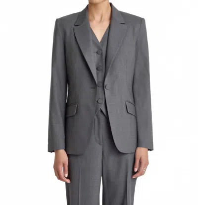 Judith & Charles Classic Fit Stretch Wool Jacket In Grey Melange In Gray