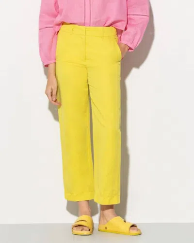 Luisa Cerano Stretch Chino Pants In Lemon In Yellow