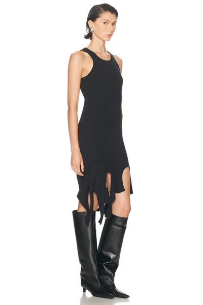 Alexander Wang Deconstructed Rib Cotton Tank Minidress In Black