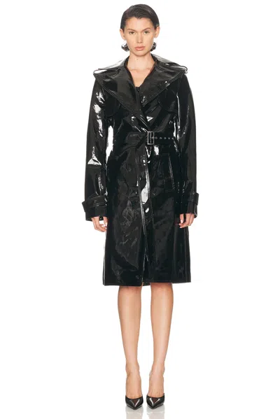 Laquan Smith Trench Coat In Black