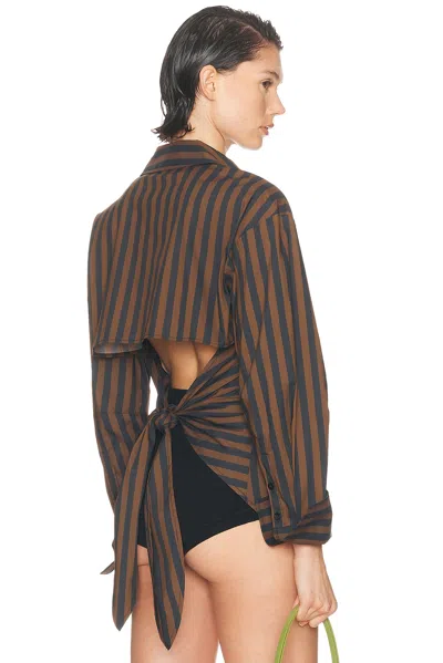 Simonmiller Loch Poplin Button Up Shirt In Multi