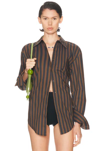 Simonmiller Loch Poplin Button Up Shirt In Multi