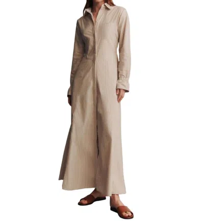 Twp Lazy Hazy Days Of Summer Dress In Khaki/white In Burgundy