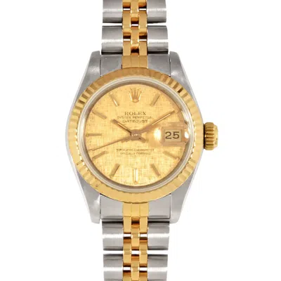 Pre-owned Rolex Datejust Stainless Steel Yellow Gold Wristwatch () In Multi
