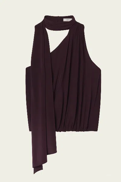 A.l.c Celeste Silk Top In Deep Plum In Multi