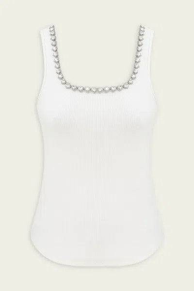 Zimmermann White Stretch Cotton Illuminate Tank Top