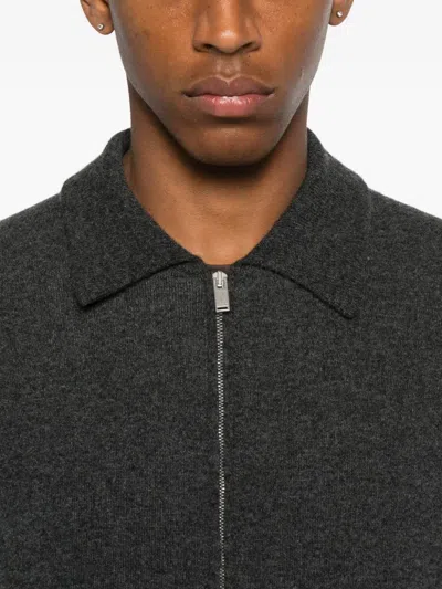 Lardini Double Knit Bomber In Black