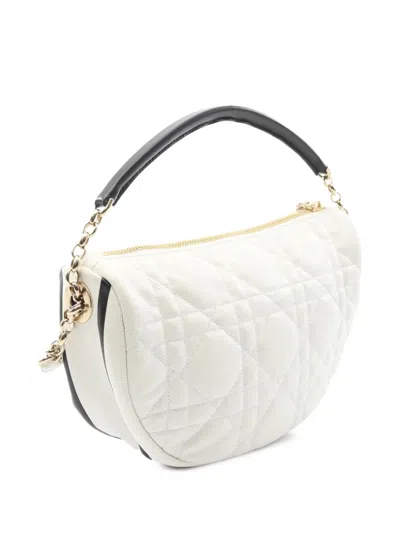 Pre-owned Dior 2000-2025 Medium Lambskin Cannage  Vibe Hobo Satchel In Black