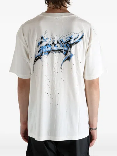 Satisfy Mothtech Distressed Print T-shirt In White