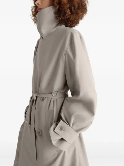 Lemaire Double-breasted Belted Trench Coat In Gray