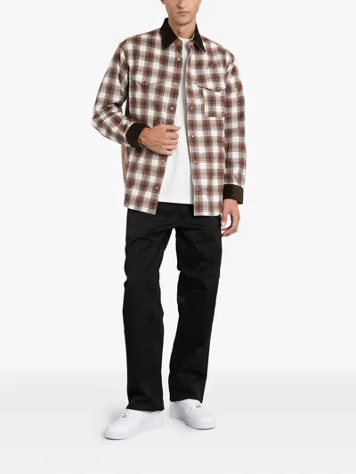 Junya Watanabe Check Overshirt Jacket Jackets And Coats Brown In Brown