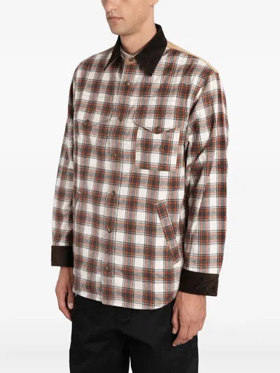 Junya Watanabe Check Overshirt Jacket Jackets And Coats Brown In Brown