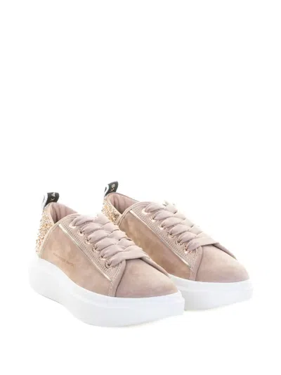 Alexander Smith 40mm Wembley Rhinestone-embellished Platform Sneakers In Neutral