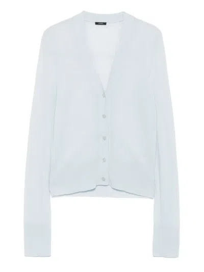 Joseph Button-front Long-sleeve Cardigan In Blue