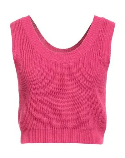 Tensione In Woman Top Magenta Size Onesize Acrylic, Wool, Viscose, Alpaca Wool In Pink