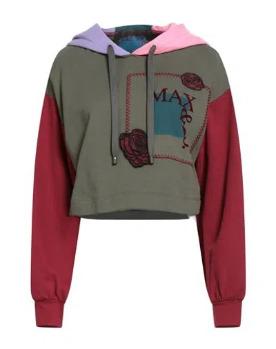 Max & Co . Woman Sweatshirt Military Green Size L Cotton In Multi
