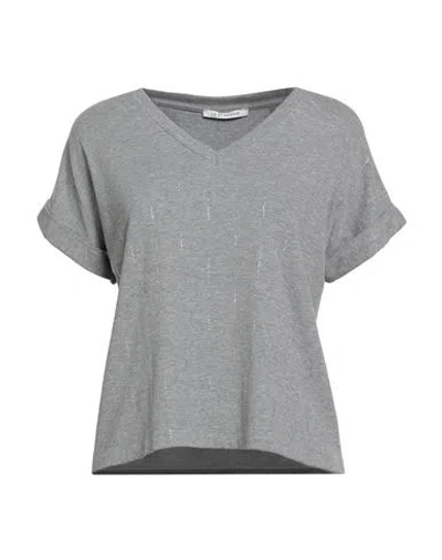 Le Streghe Woman T-shirt Grey Size M Viscose, Elastane In Gray