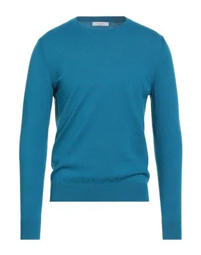 Diktat Man Sweater Deep Teal Size 3xl Viscose, Polyamide, Acrylic, Cashmere In Blue
