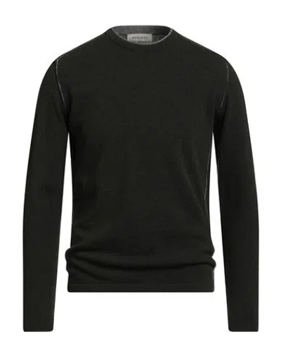 Wool & Co Man Sweater Military Green Size Xl Wool, Polyamide In Black