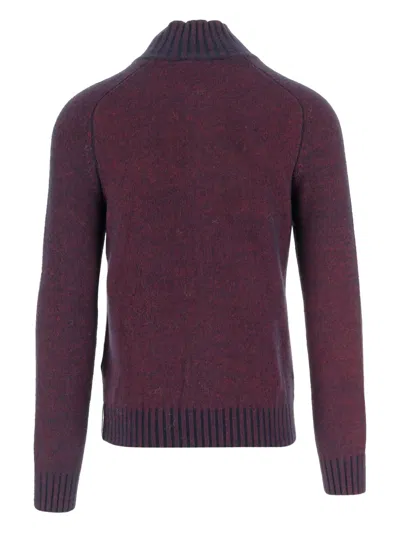 K-way Wool Blend Sweater With Zipper At The Neck In Red